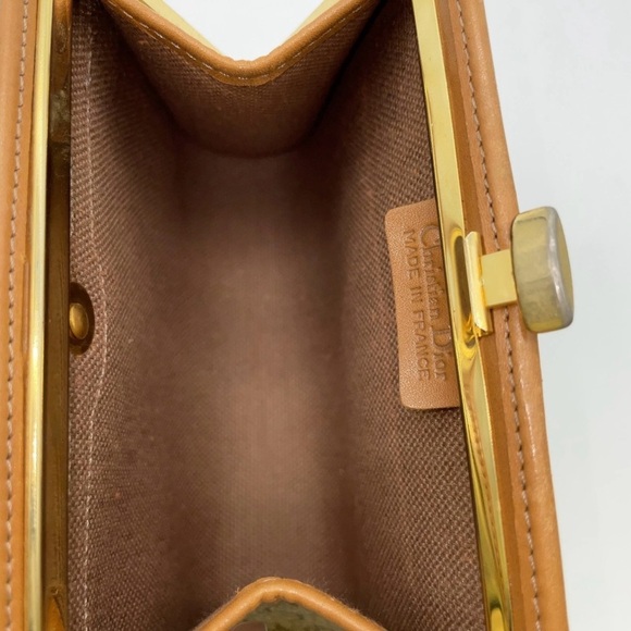 Christian Dior Honeycomb Beige PVC Mini Purse Coin Case - Picture 12 of 13